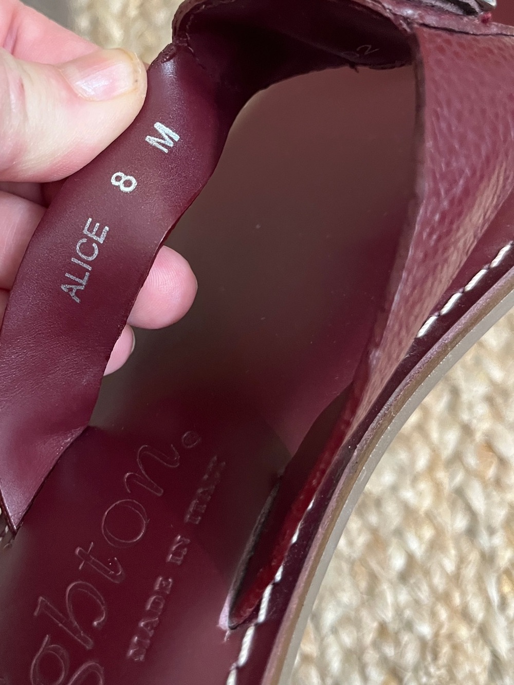 NWT Sz 8 Brighton Maroon Alice Classic Neutrals Leather Sandals Silver Ferrera - Picture 12 of 13